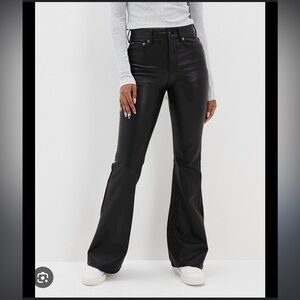 American Eagle Outfitters Black Faux Leather Boot Cut Pants